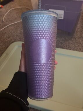 Starbucks Iridescent Lavender Studded Tumbler with Matching Lid